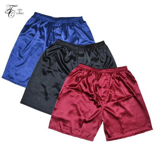 Tony&Candice 3pcs/Lot Men's Satin Silk Boxers men Bottoms