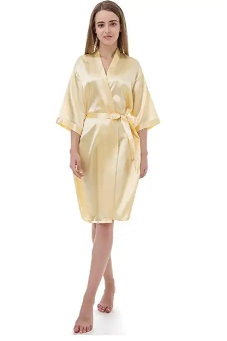 Sexy Large Size Sexy Satin Night Robe Lace Bathrobe Wedding Bride Robes