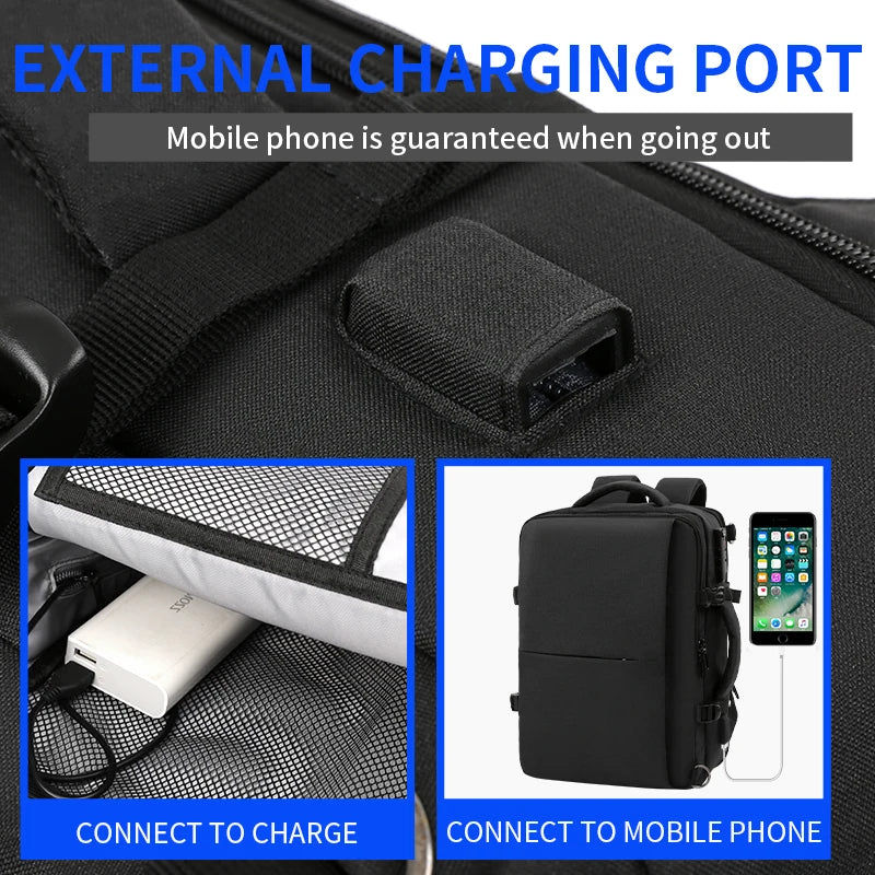 Travel Double Compartment USB Charging Backpack