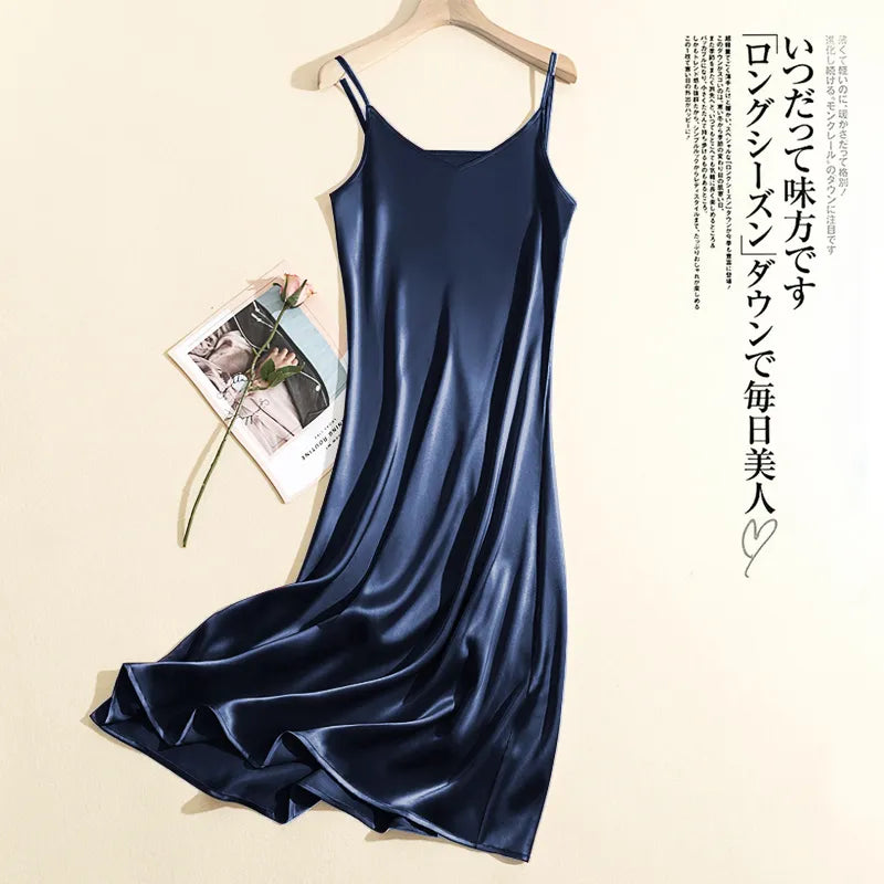 Summer Chic Elegant Dresses for Women Adjustable Strap Satin  dresses