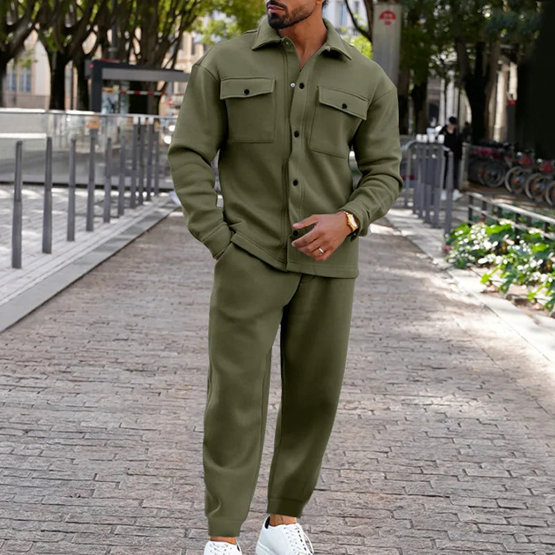 Vintage Multi-Pocket Cargo Style Jacket Trousers Two-Piece