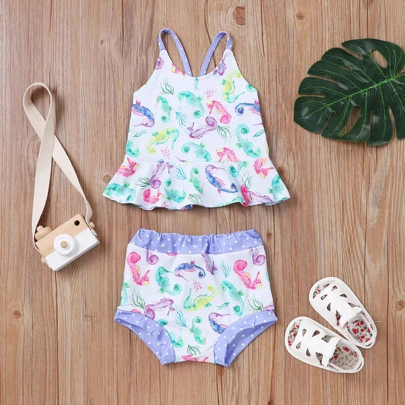 New Newborn Baby Girls Clothes Sleeveless Dress+Briefs 2PCS Outfits