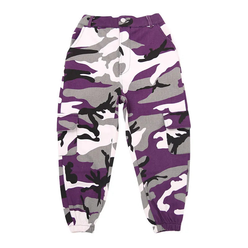 Wine Kid Hip Hop Clothing Camouflage Jogger Pants