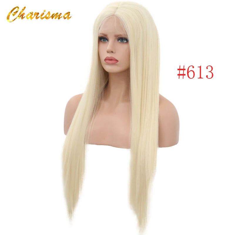 Silky Straight Hair Synthetic Lace Front Wigs with Hairline Wigs for Women