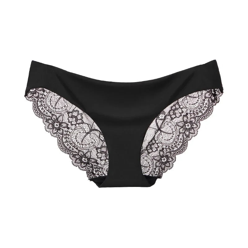 Women's Sexy Lace Panties Seamless Cotton Crotch Low-Rise Underpants Brief