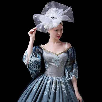 Theatre Clothing Costume Blue Renaissance Victorian Wedding Party Gown