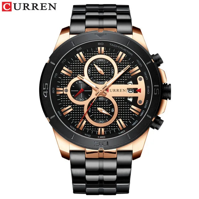 Stainless Steel Waterproof Watches Men's Luxury Men Wrist Quartz Wristwatches