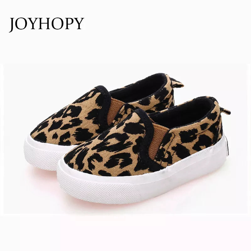 Spring Kids Shoes Boys Girls Casual Shoes Leopard Print Comfortable Canvas Shoes