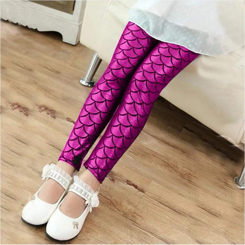 Mermaid Scale Printing Spring Summer Kids Baby Girls Leggings