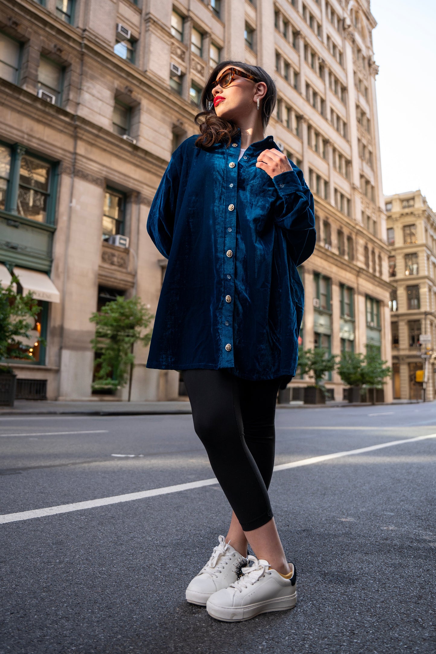 Teal Velvet Shirt