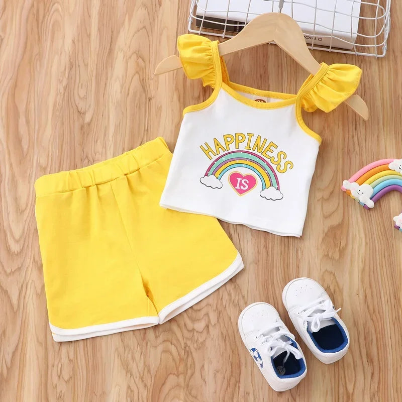 New Newborn Baby Girls Clothes Sleeveless Dress+Briefs 2PCS Outfits