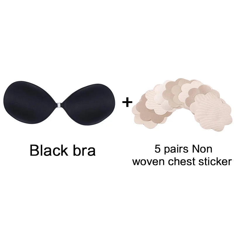 Silicone Bra Invisible Push Up Sexy Strapless Bra Stealth Adhesive Backless