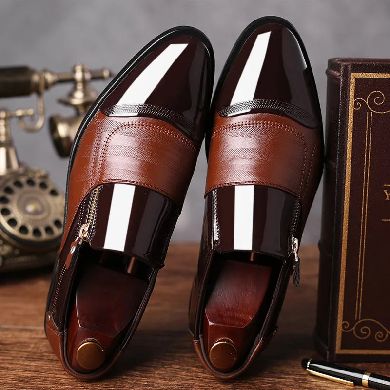 New Classic Leather Men'S Suits Shoes Fashion Slip on Dress Shoes Men Oxfords