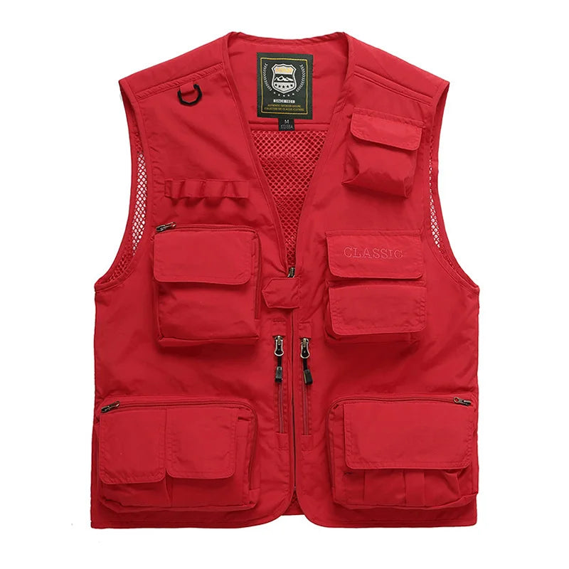 Outdoor Men's Tactical Fishing Vest Jacket Man Safari Jacket