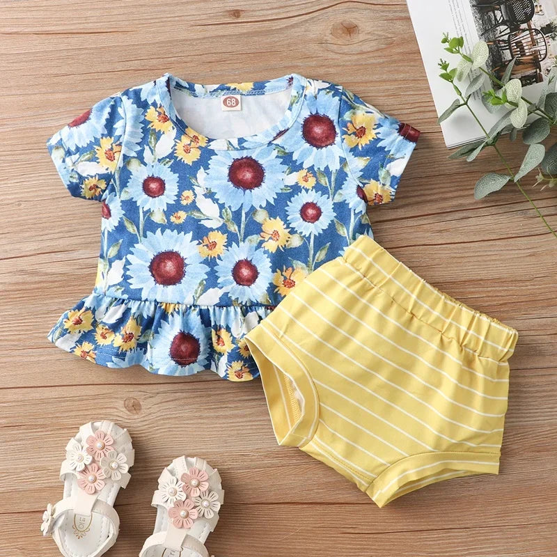 New Newborn Baby Girls Clothes Sleeveless Dress+Briefs 2PCS Outfits