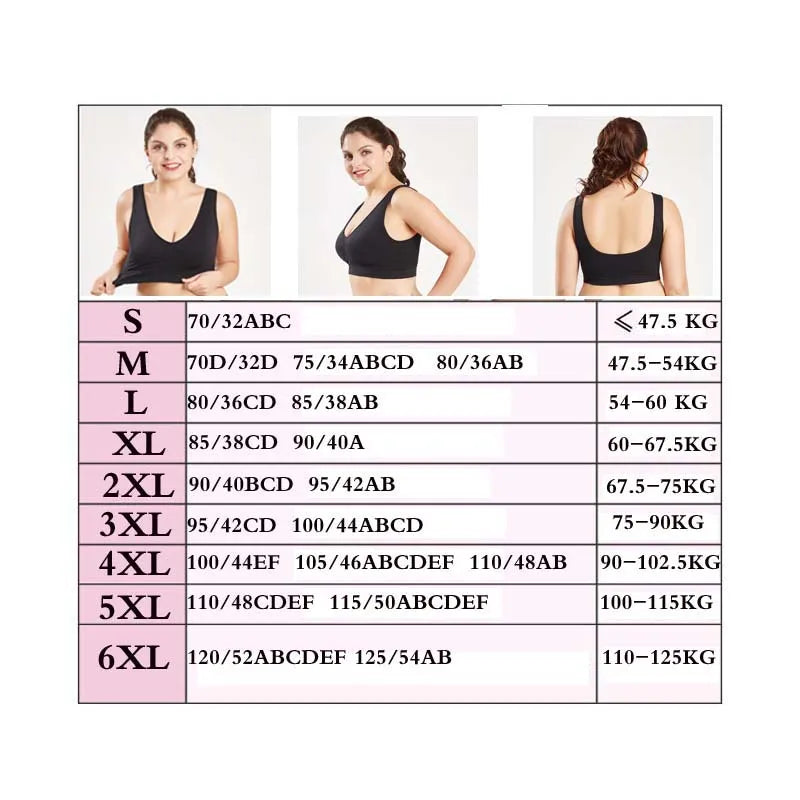 Queenral Plus Size Bras for Women Seamless Bra With Pads