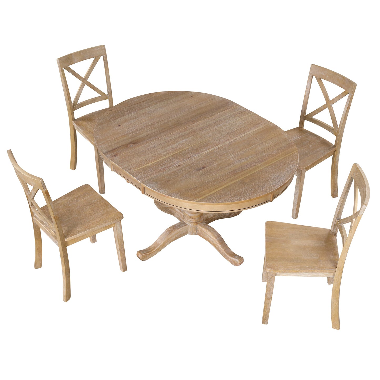 Modern Dining Table Set for 4,Round Table and 4 Kitchen Room Chairs