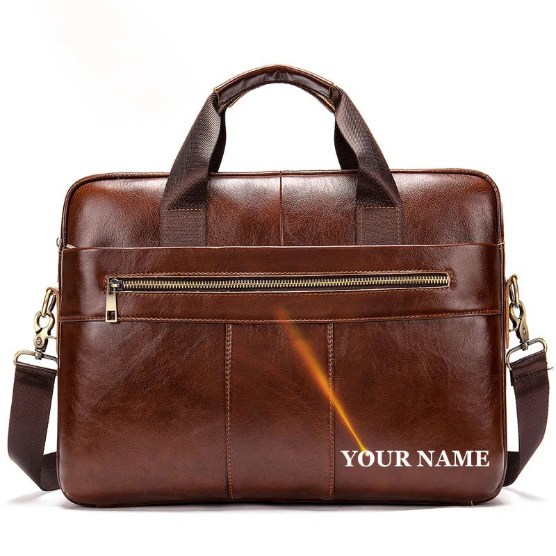 WESTAL Leather Bag Men Laptop Bag Men's Bags Genuine Leather Computer Briefcase