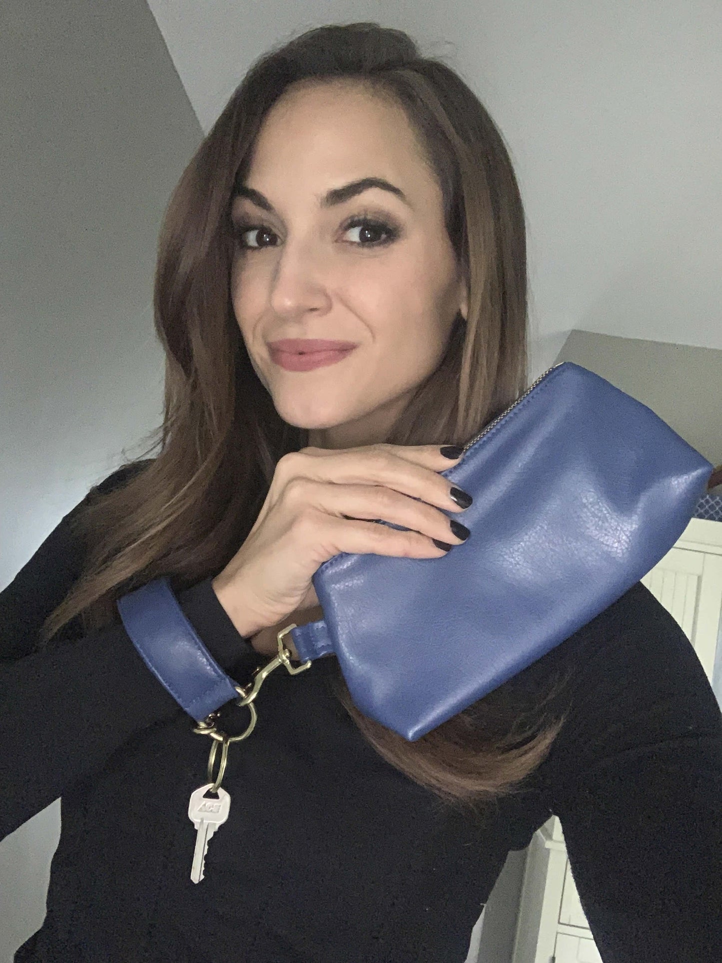 Royal Blue Vegan Leather Bag