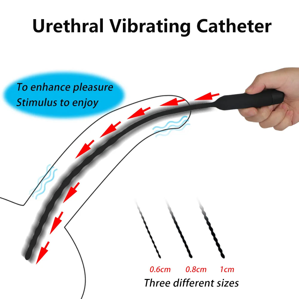 Urethral Vibrator Catheter Sex Toy for Men Penis Plug Vibrating