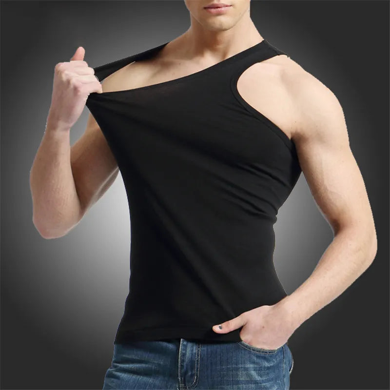 Men's Underwear Cotton Tank Top Bodybuilding Singlet Sleeveless Slim Fit Vest