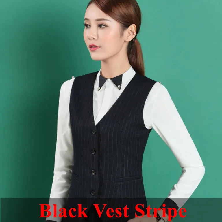 Women Stripe Vest Clothes for Office Ladies Fashion Tops Work Wear