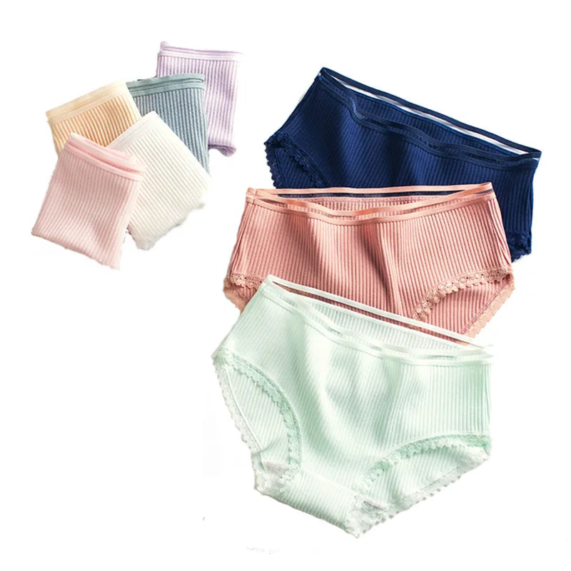 Women Soft Briefs Sexy Lingerie Women's Panties Underwear Cotton Sexy Mid Waist