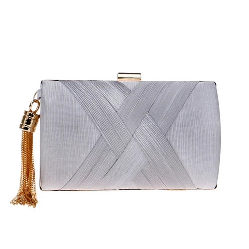 Women Bag Tassel Metal Small Day Clutch Purse Handbags