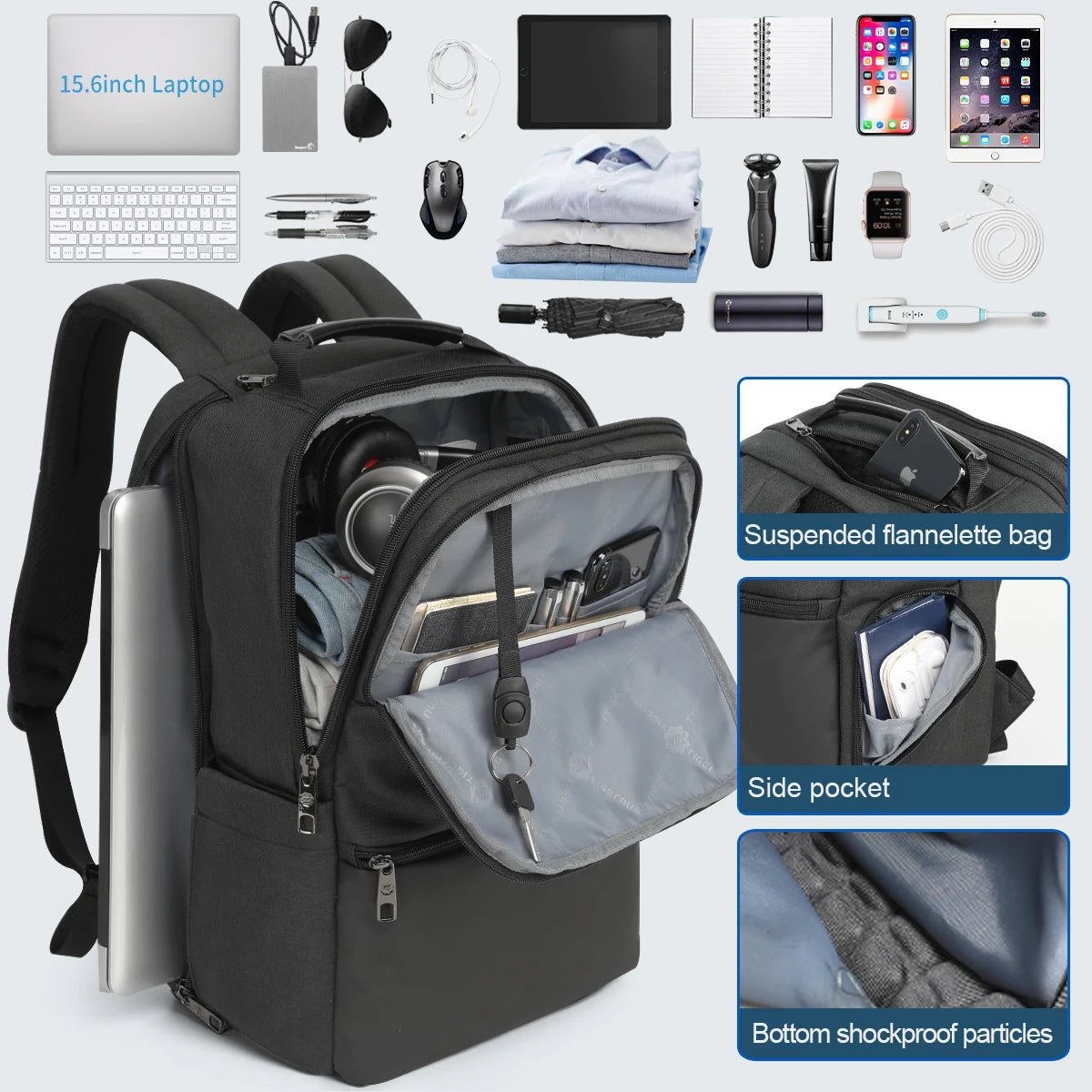 Travel Backpack for Men 14-15.6-19'' Laptop Backpack