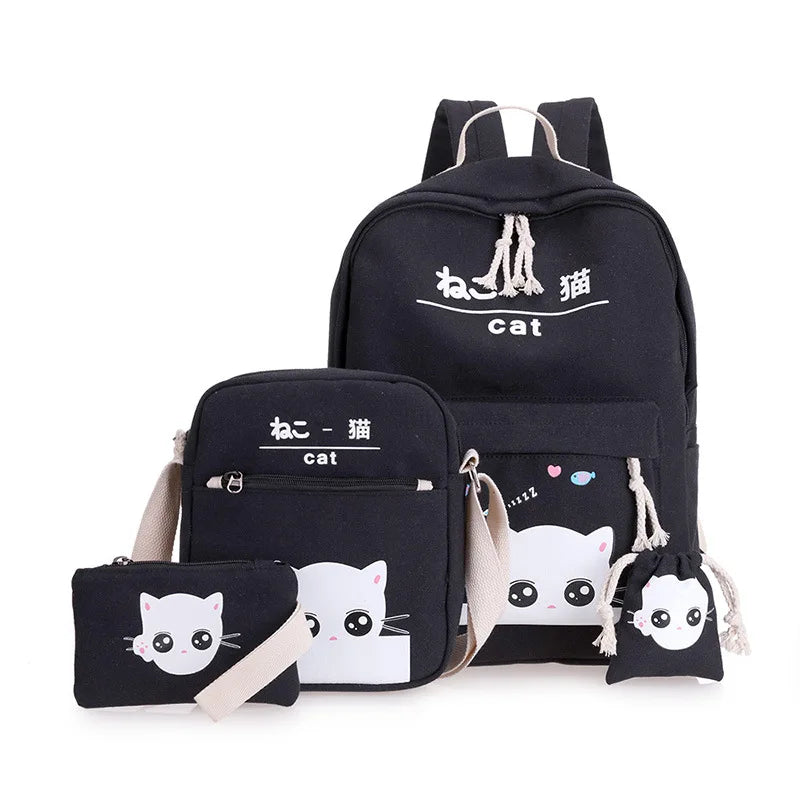 Orthopedic Satchel Backpacks for Children School Bag for Girls,4 set