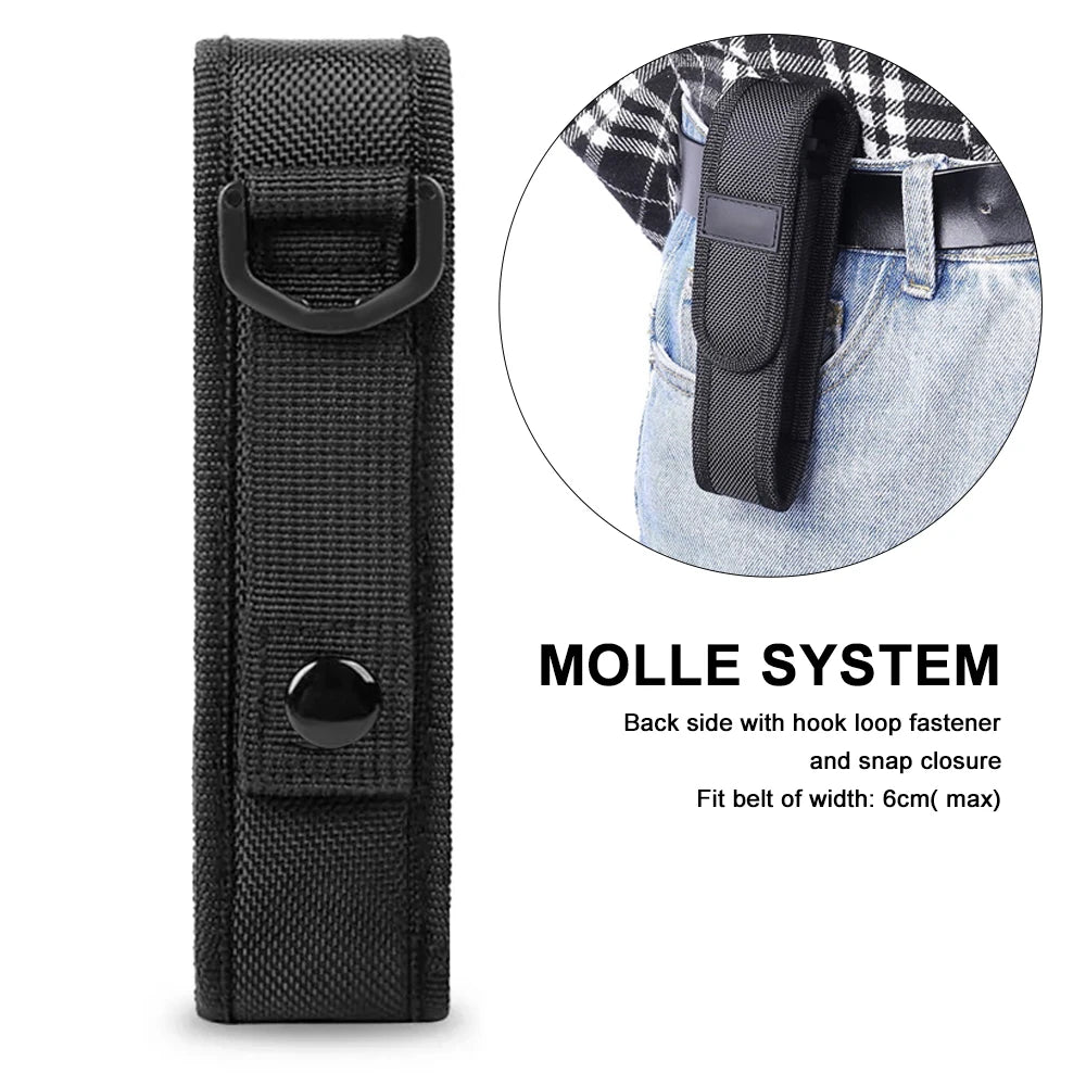 Tactical Flashlight Molle Pouch Flashlight Holster Torch Pouch