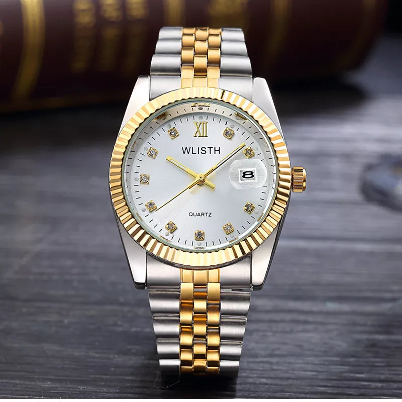 Reloj Hombre  Men Women  Diamond Clock Automatic Date Saat watches