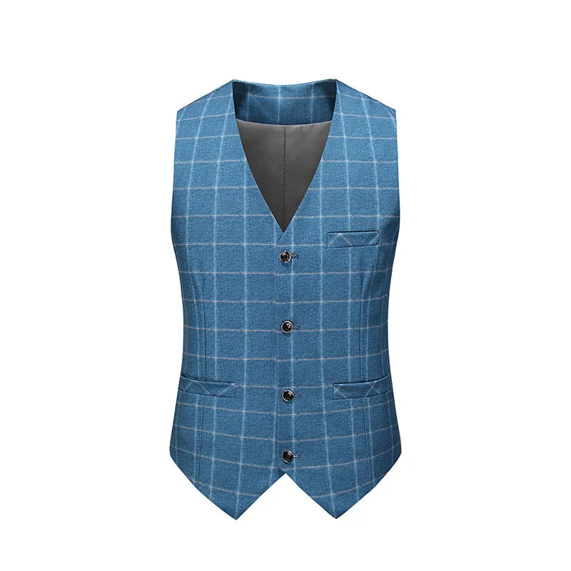 Men's Suits Plaid Large Size Suit Men's Slim Three-Piece Men's Dress