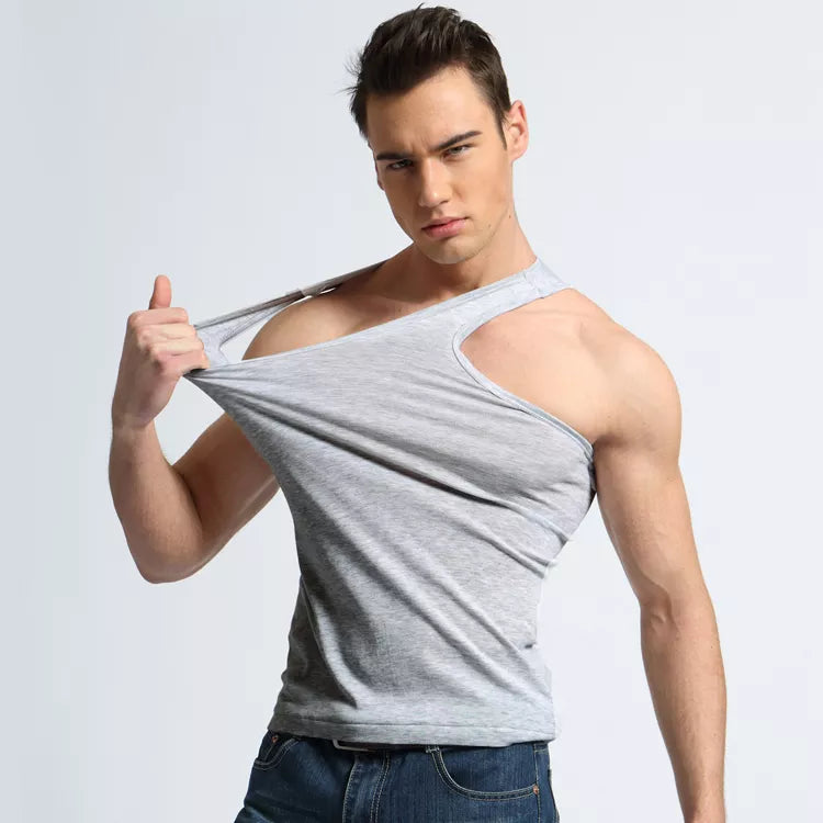 Men's Underwear Cotton Tank Top Bodybuilding Singlet Sleeveless Slim Fit Vest