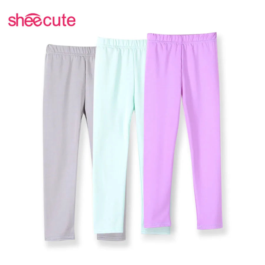 SheeCute Spring Autumn Girls Full Length Skinny Canndy Color Leggings