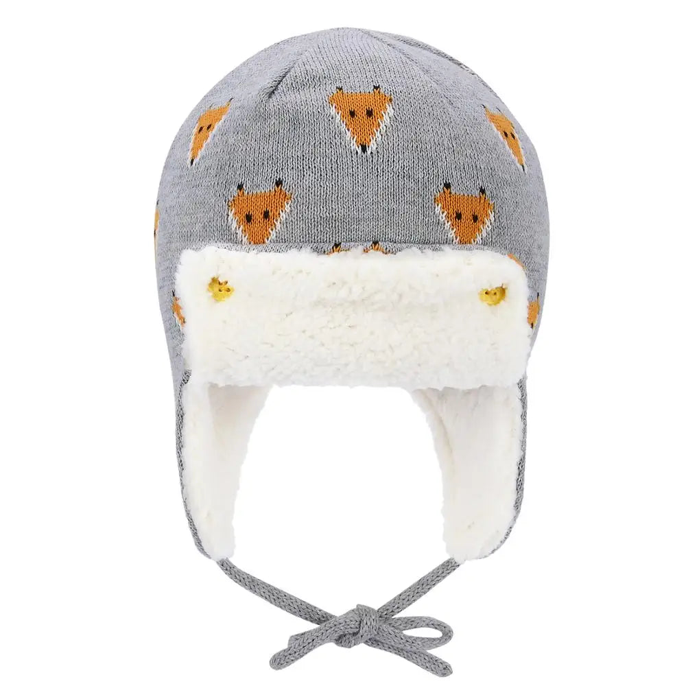 Winter Warm Cartoon Animal Baby Hats Soft Eargflap Hat Beanies Cap