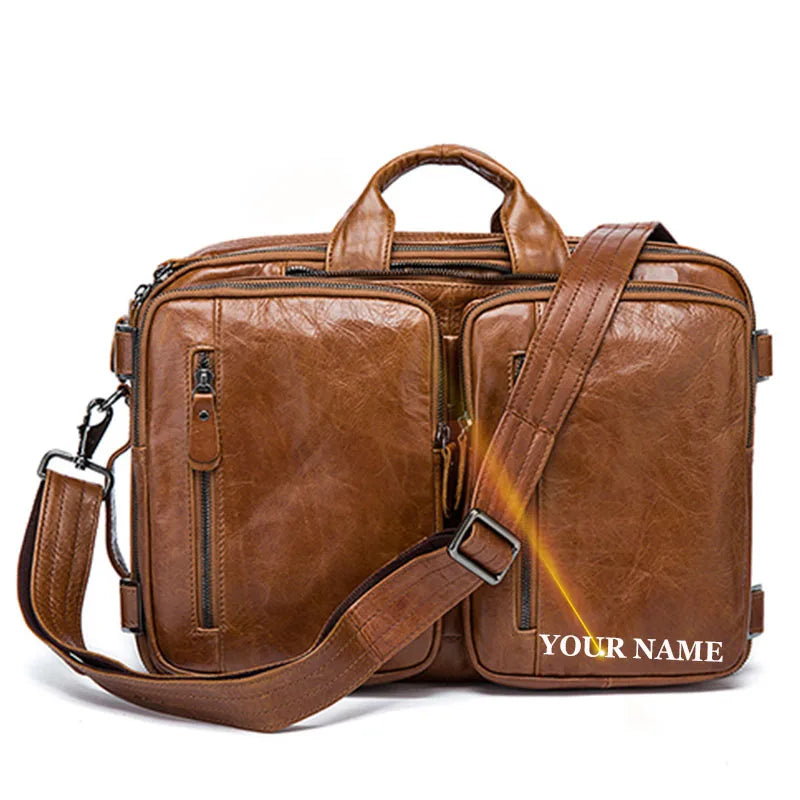 WESTAL Men's Leather Briefcase Bag for Document Laptop Bags Briefcase Totes