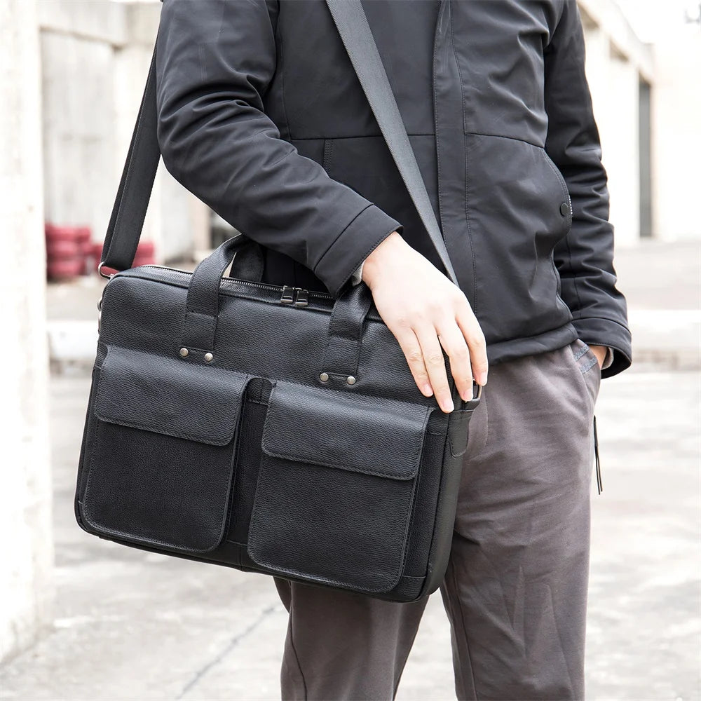 Men's Briefcases Leather Shoulder Bag for Men Handbags