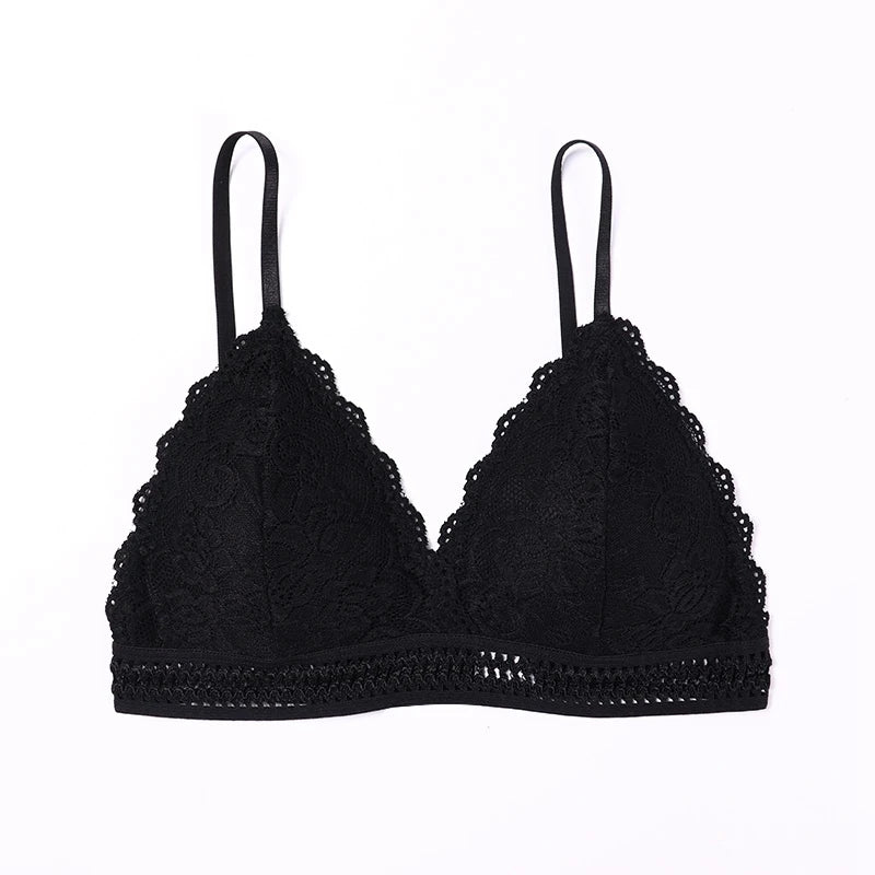 Seamless Deep v Lace Bras for Women Wireless Push Up Bra