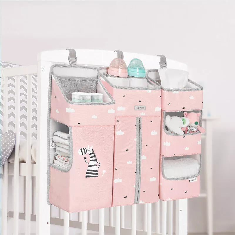 Sunveno Crib Organizer for Baby Crib Hanging Storage Bag Baby Clothing