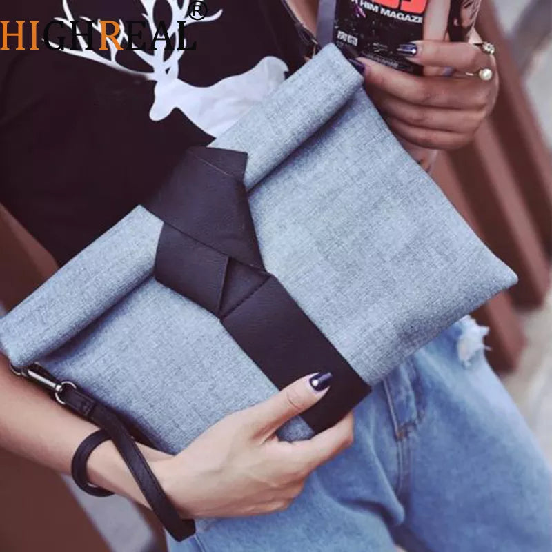 Women Day Clutches Bow Leather Crossbod Bags