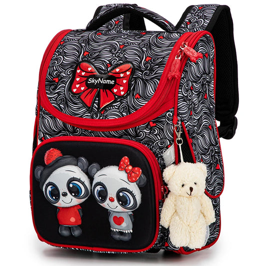 New Fashion Cartoon Unisex School Backpack  Bear Cat Design Orthopedic Bag