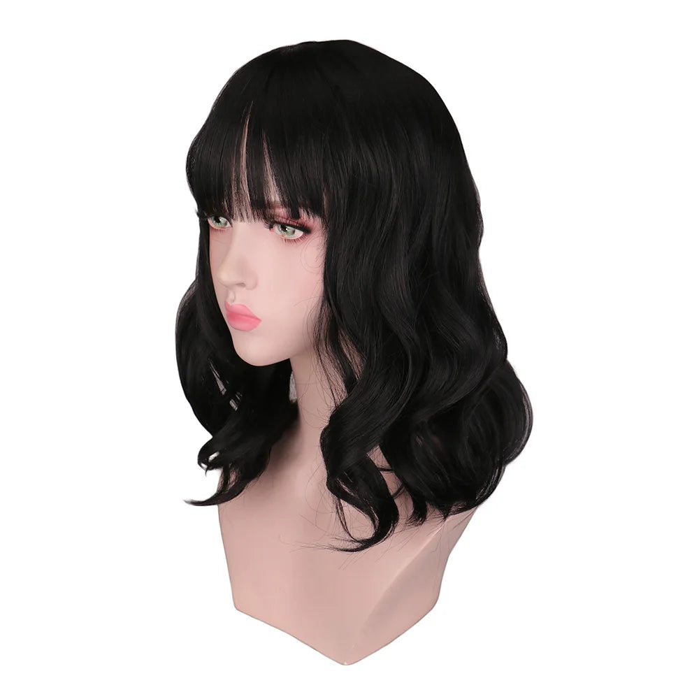 Short Curly Wigs Women Natural Black Heat Resistant Synthetic Hair Wig