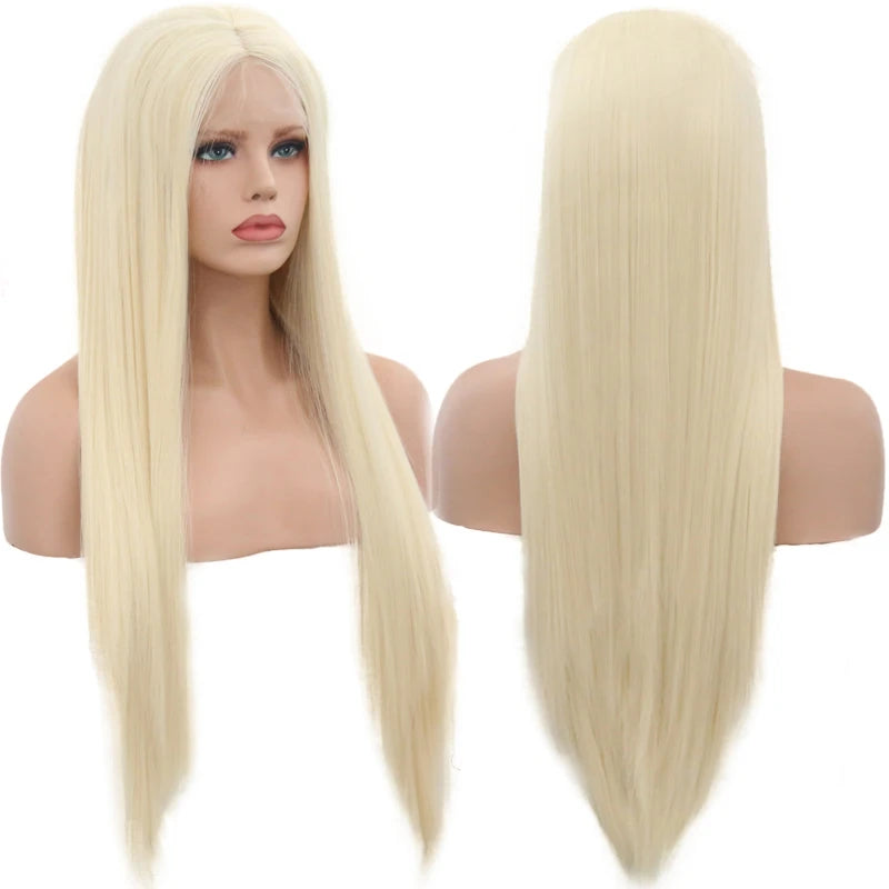 Silky Straight Hair Synthetic Lace Front Wigs with Hairline Wigs for Women