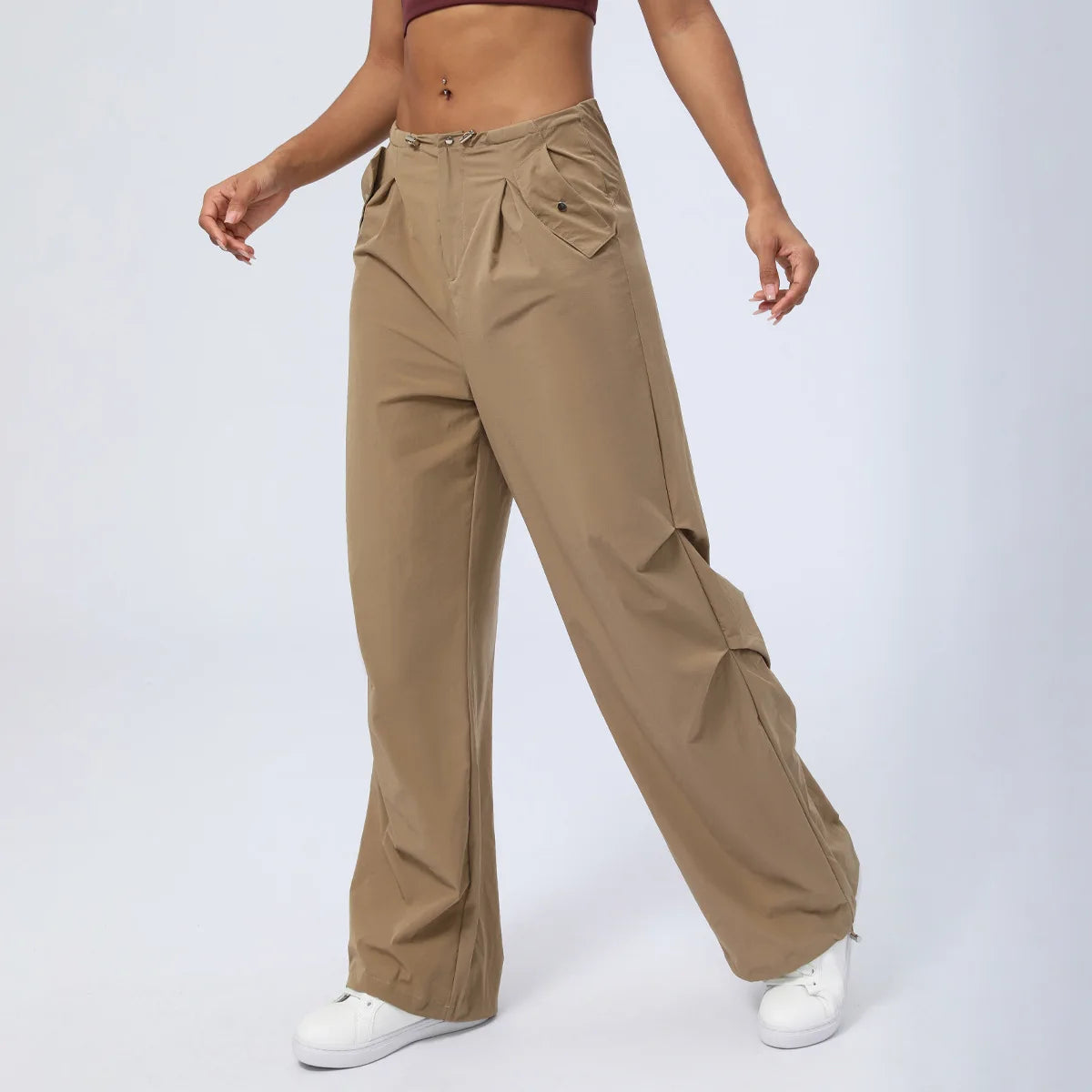 Sports Pants Custom Women's Clothings Loose Straight Trousers Casual High Waist