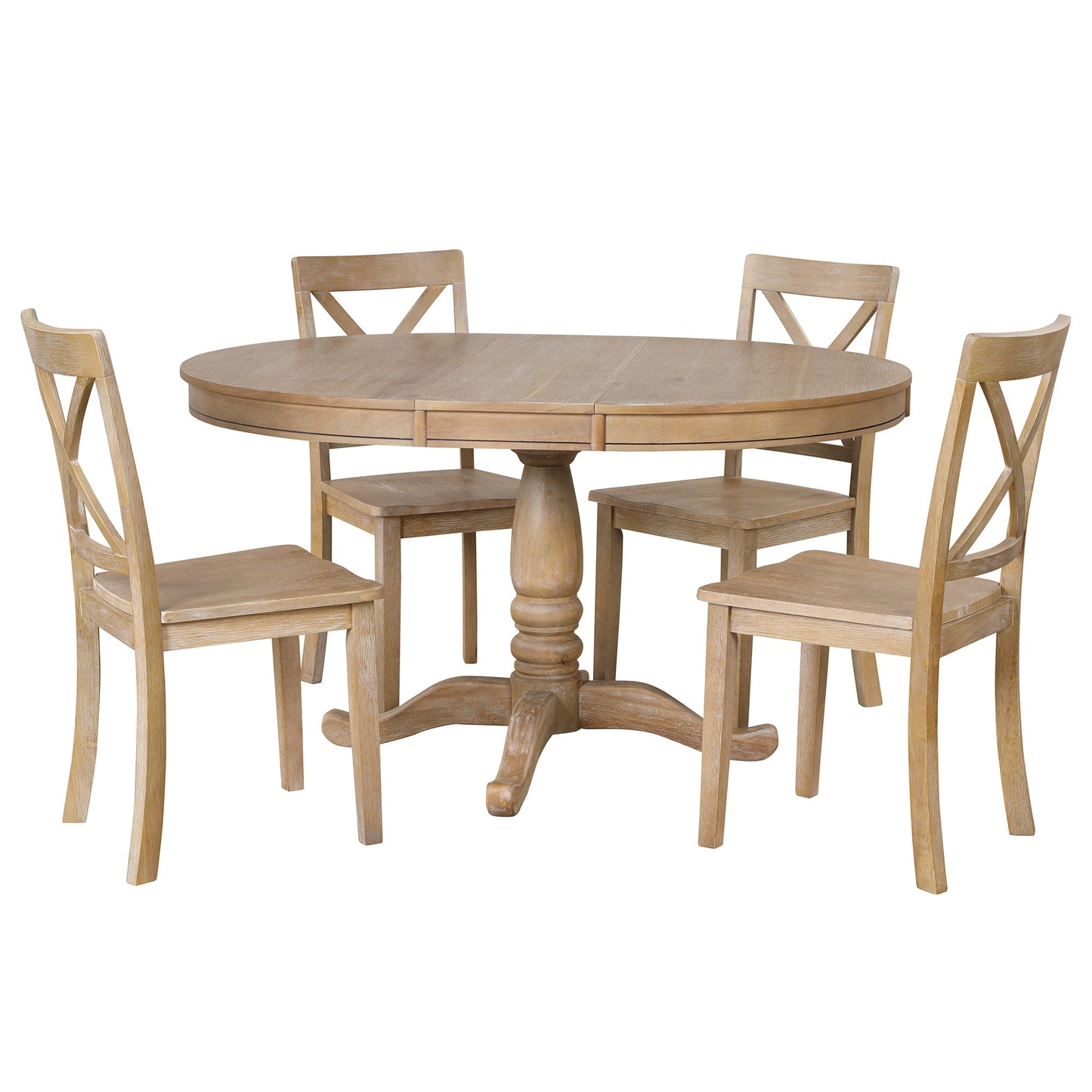 Modern Dining Table Set for 4,Round Table and 4 Kitchen Room Chairs