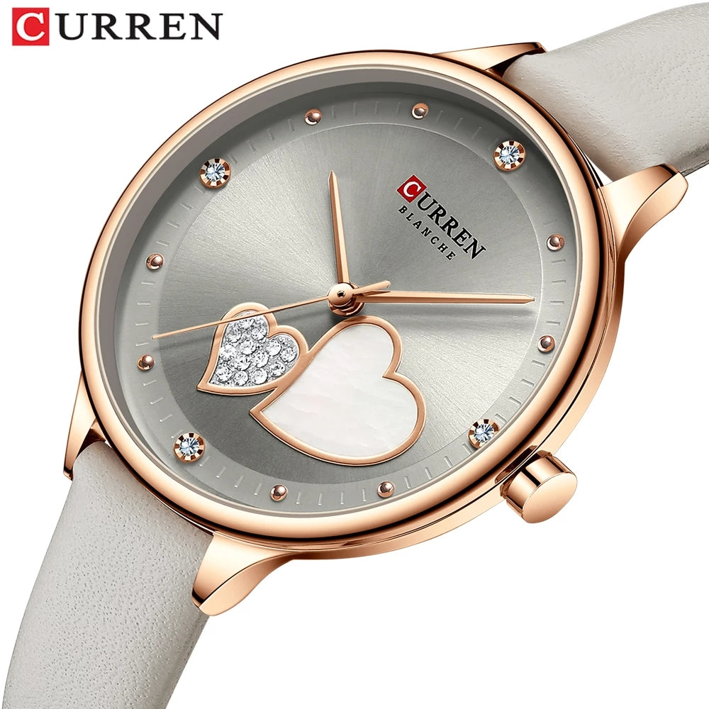 Thin Leather Watches  Fashion Rhinestone Elegant Female Clock Wristwatches