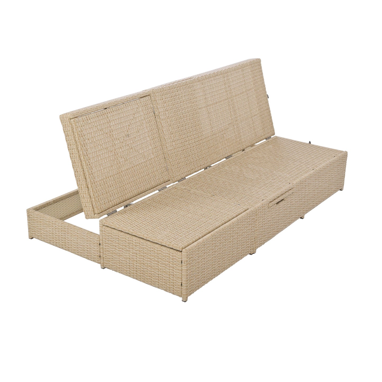 Outdoor Double Sunbed, Wicker Rattan Patio Reclining Chairs