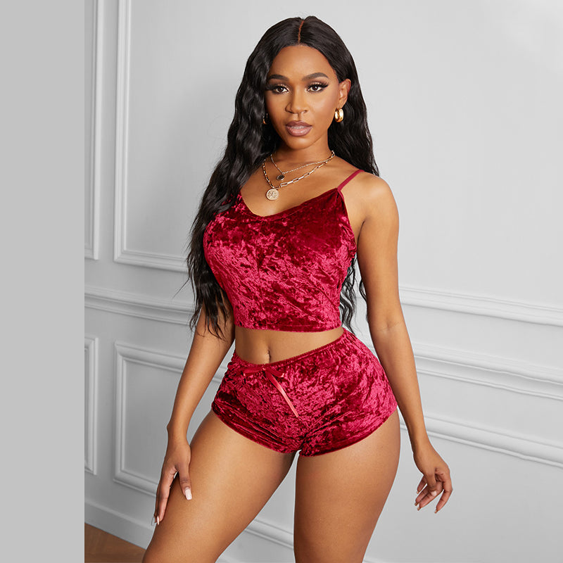 Sexy Two Piece Casual Loungewear Women Pajama Sleepwear Set