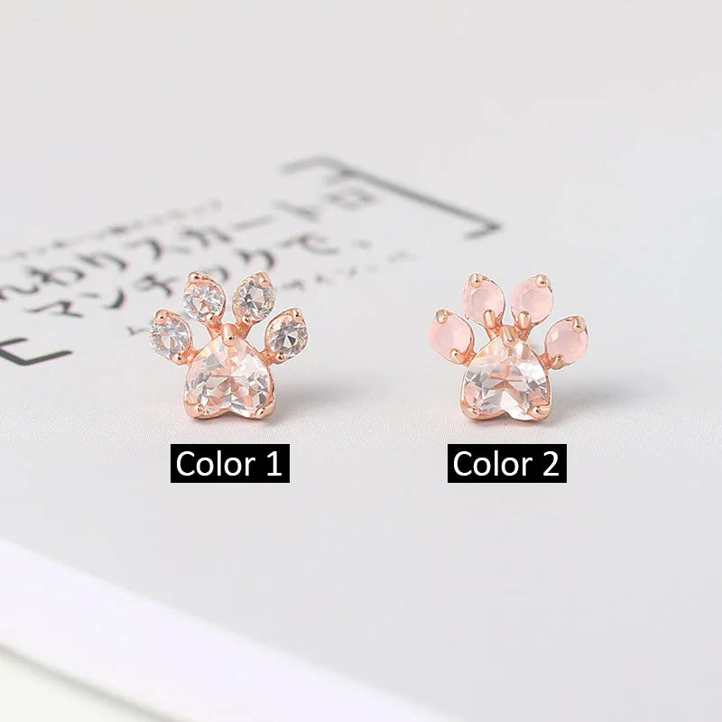 Silver Earrings for Women Rose Quartz Stud Earring Gemstone Stud Earings